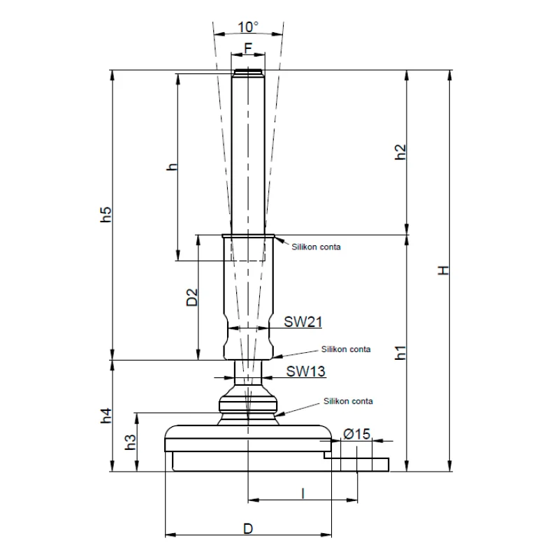 HİAZB - Hijyenik İnoks Ayak Zemin Bağlantılı
