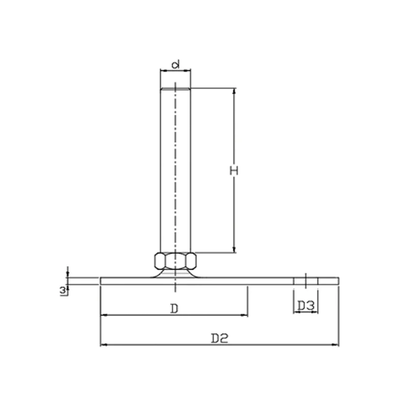 SAİYZB - Sac Ayak İnox Yandan Zemin Bağlantılı