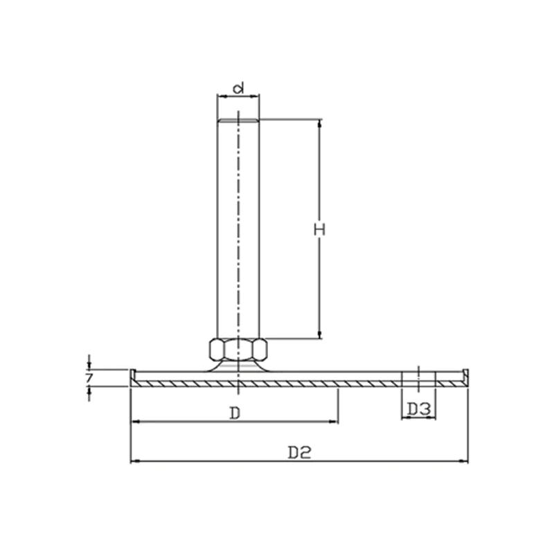 SAİYZBR - Sac Ayak İnox Yandan Zemin Bağlantılı Kauçuklu