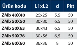ZMb - Zamak Menteşe Boyalı - Teknik Veri